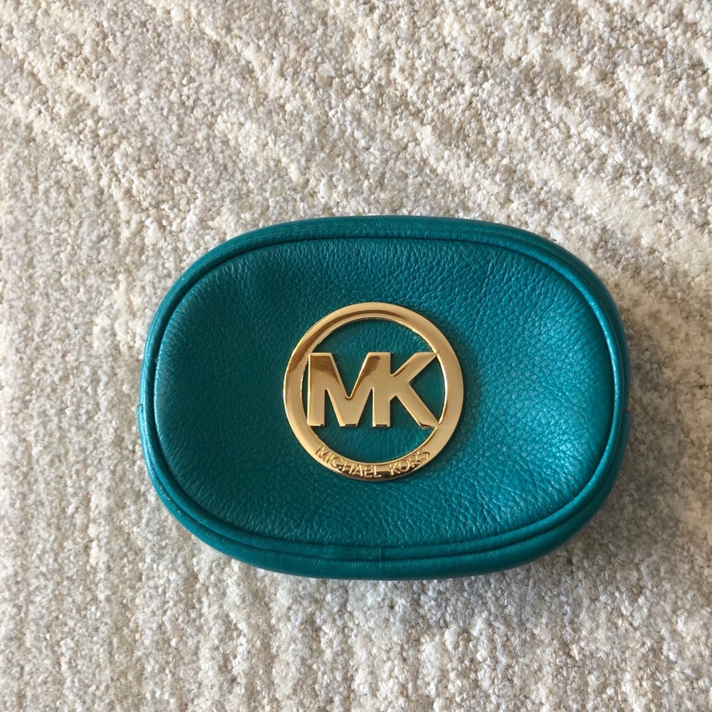 Michael Kors small teal pouch